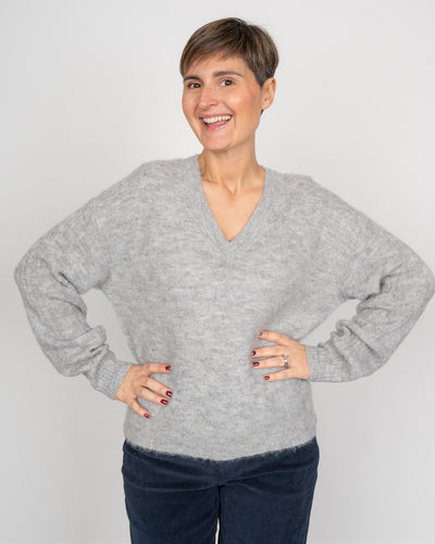 MAGLIONE LAYLA GRIGIO CHIARO