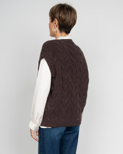 GILET FIAMMETTA CIOCCOLATO