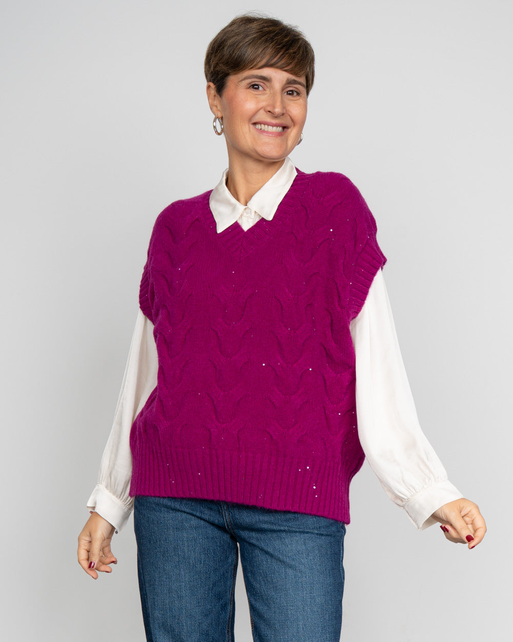 GILET FIAMMETTA CICLAMINO