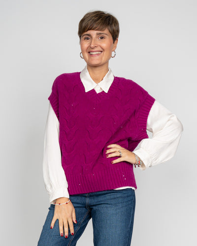 GILET FIAMMETTA CICLAMINO