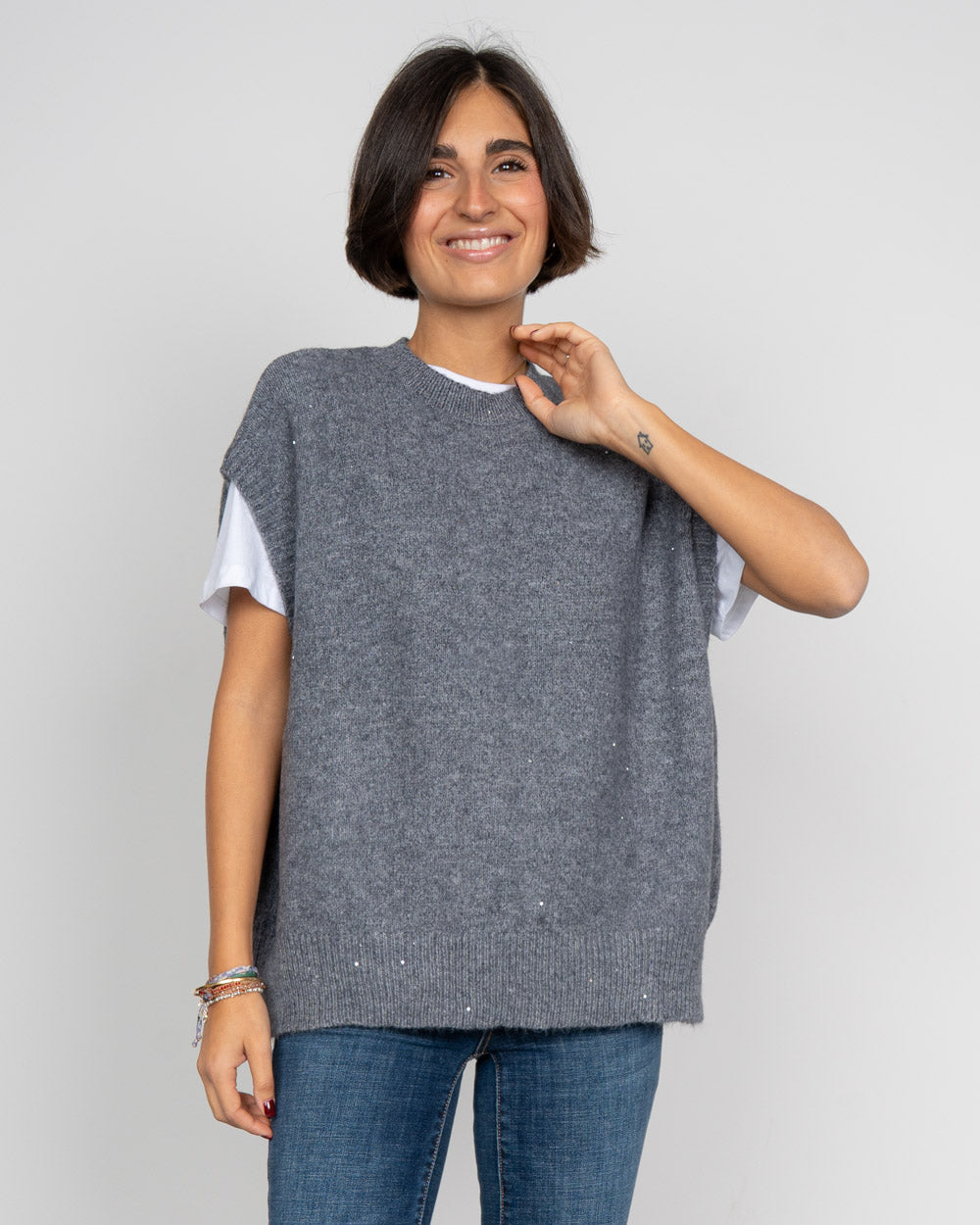 GILET DOROTEA GRIGIO