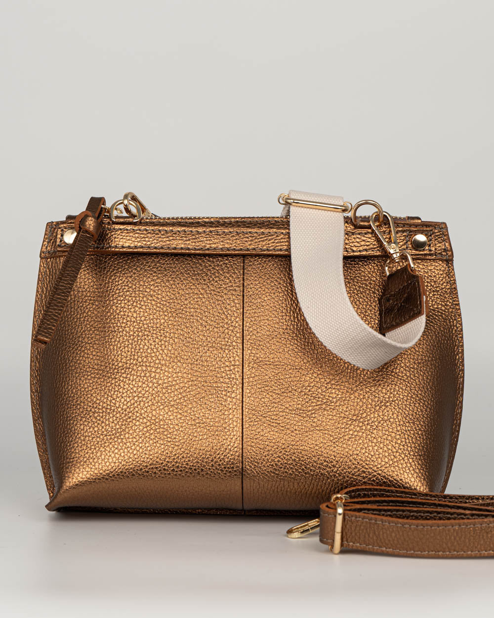 BORSA MINI SOFY SHINE BRONZO