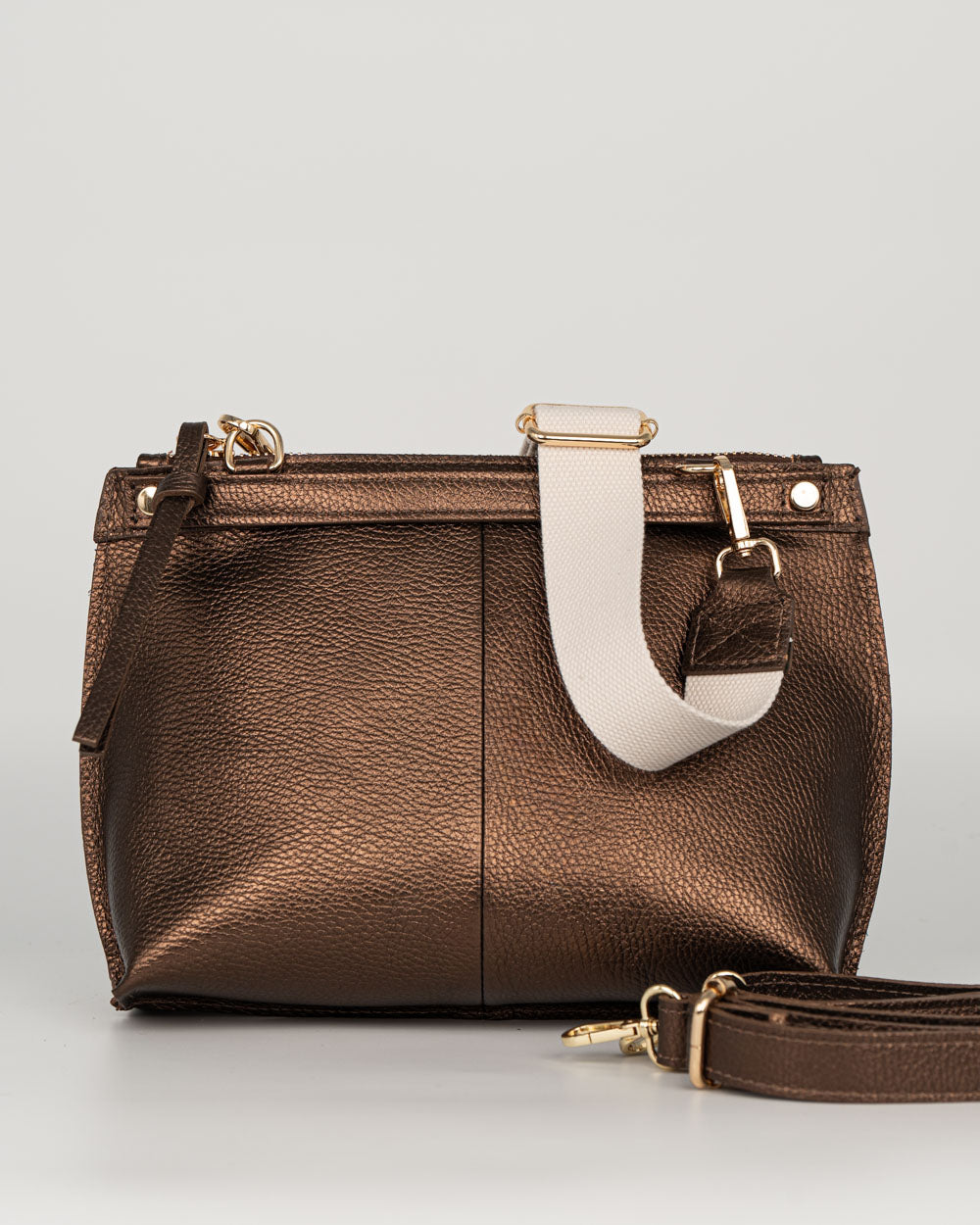 BORSA MINI SOFY SHINE BRONZO SCURO