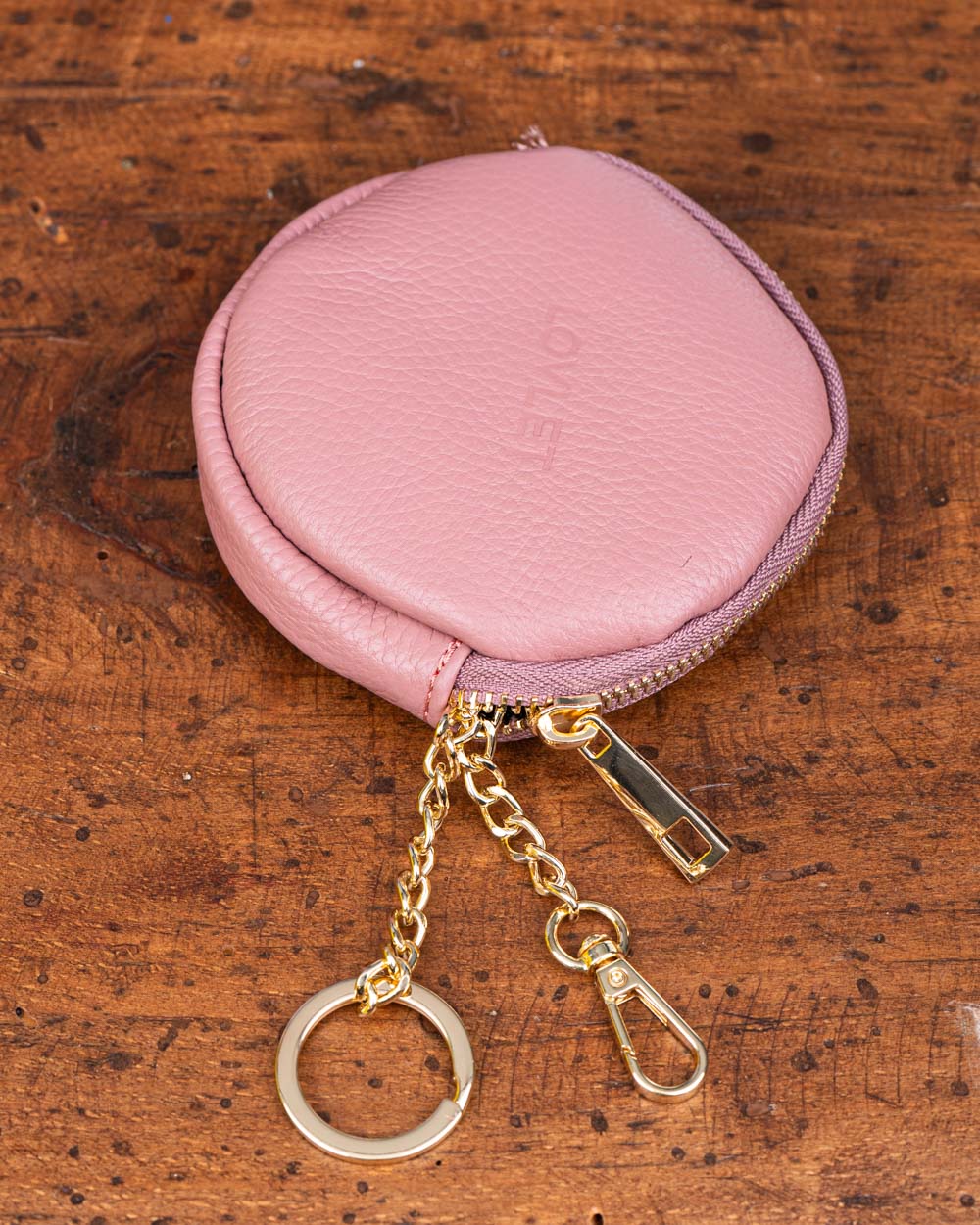 PORTAMONETE EVA PELLE ROSA ANTICO