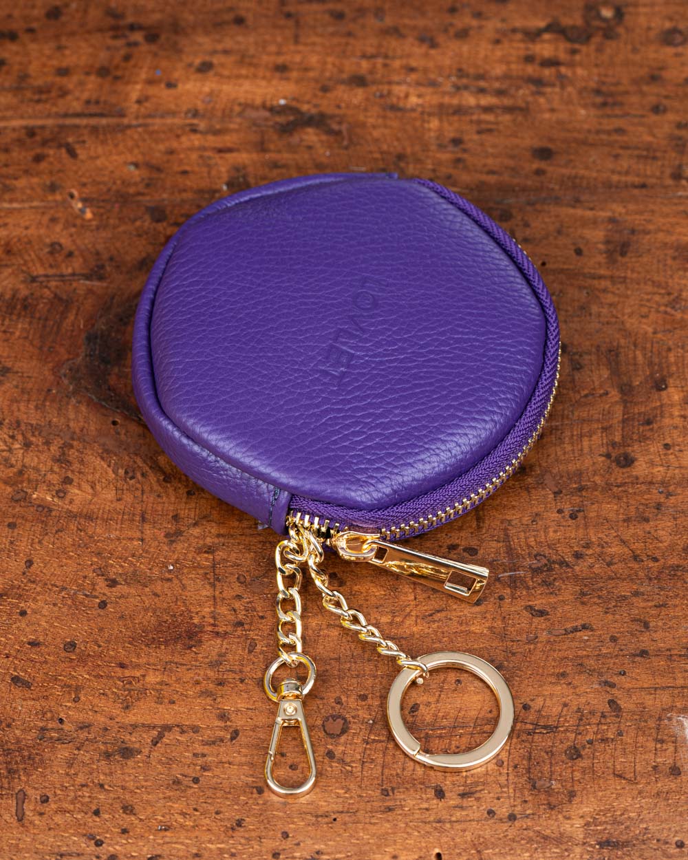 PORTAMONETE EVA PELLE VIOLA