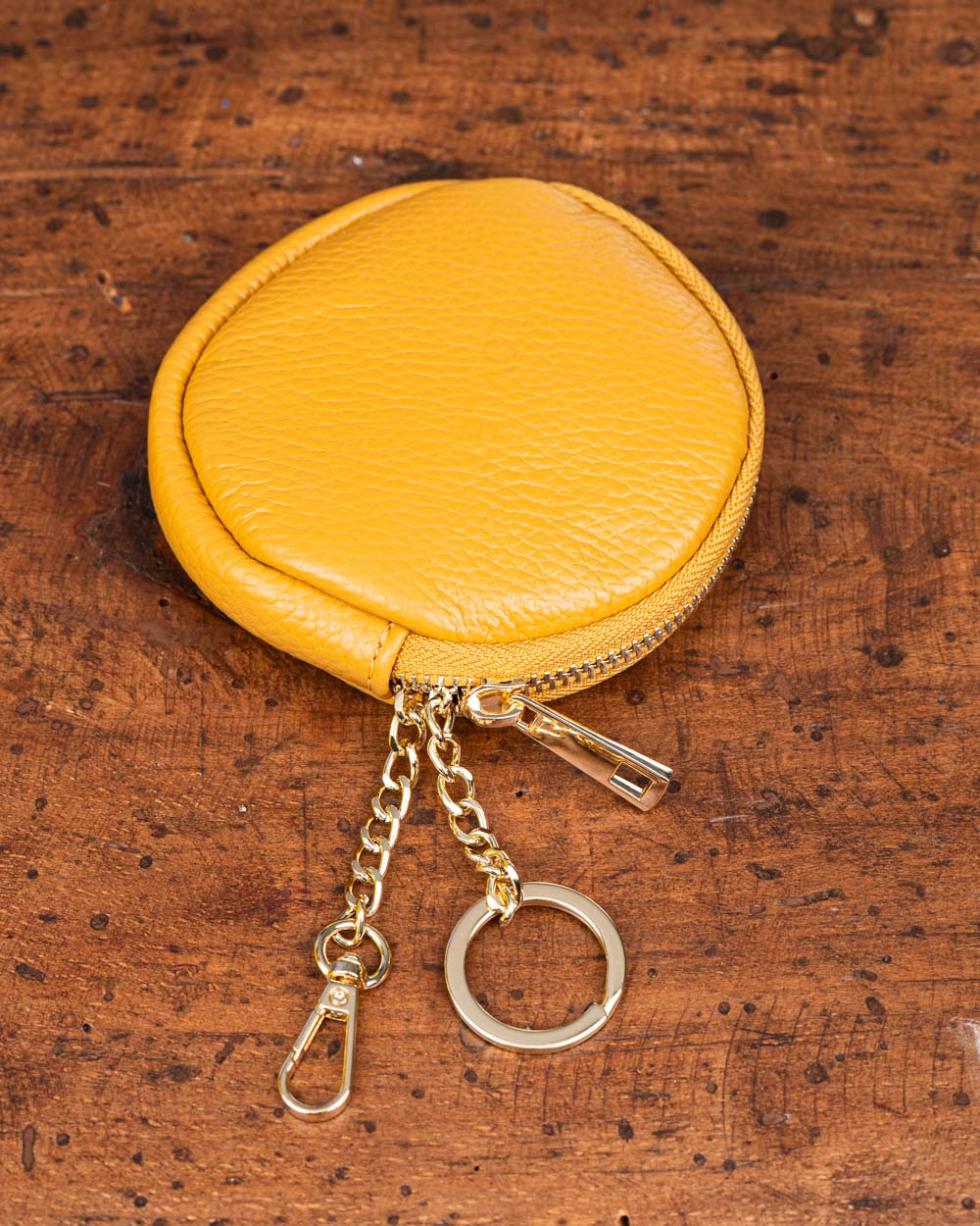 PORTAMONETE EVA PELLE SENAPE