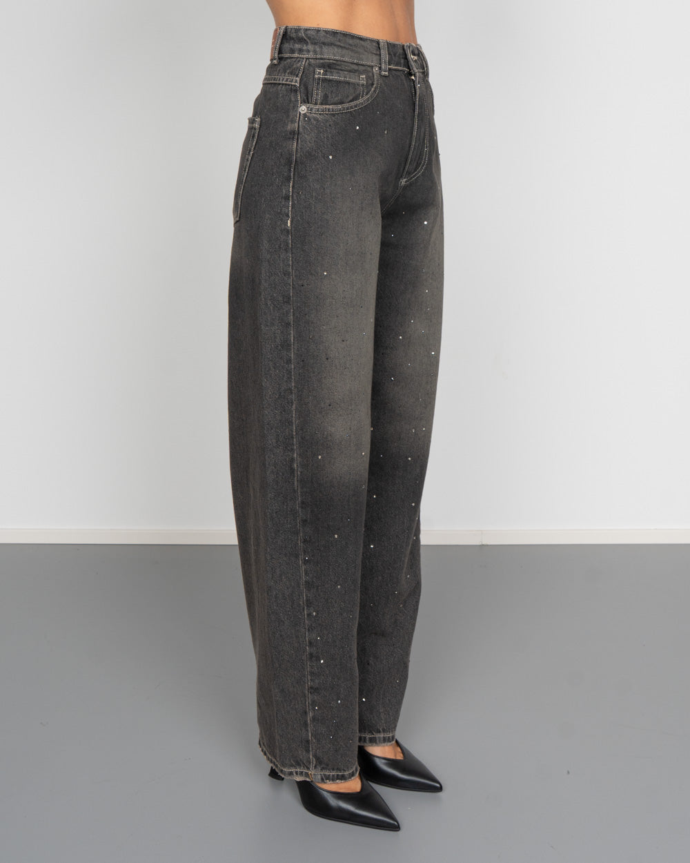 JEANS TANGO STRASS NERO