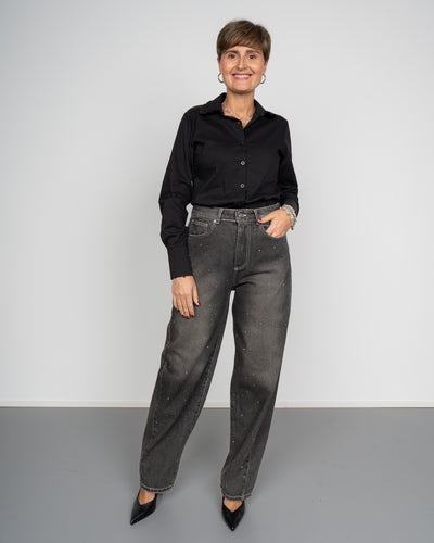 JEANS TANGO STRASS NERO