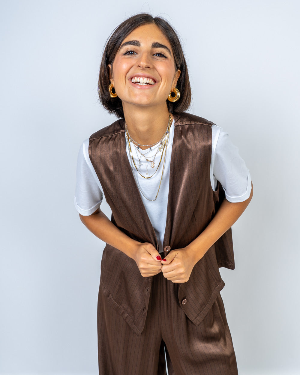 GILET MIMOSA CIOCCOLATO