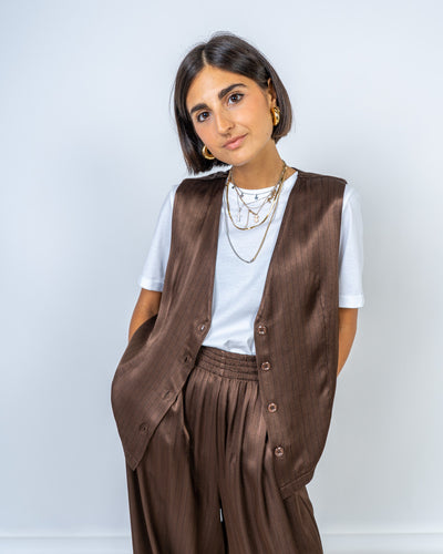 GILET MIMOSA CIOCCOLATO