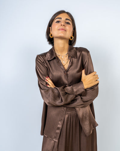 CAMICIA MARGHERITA CIOCCOLATO