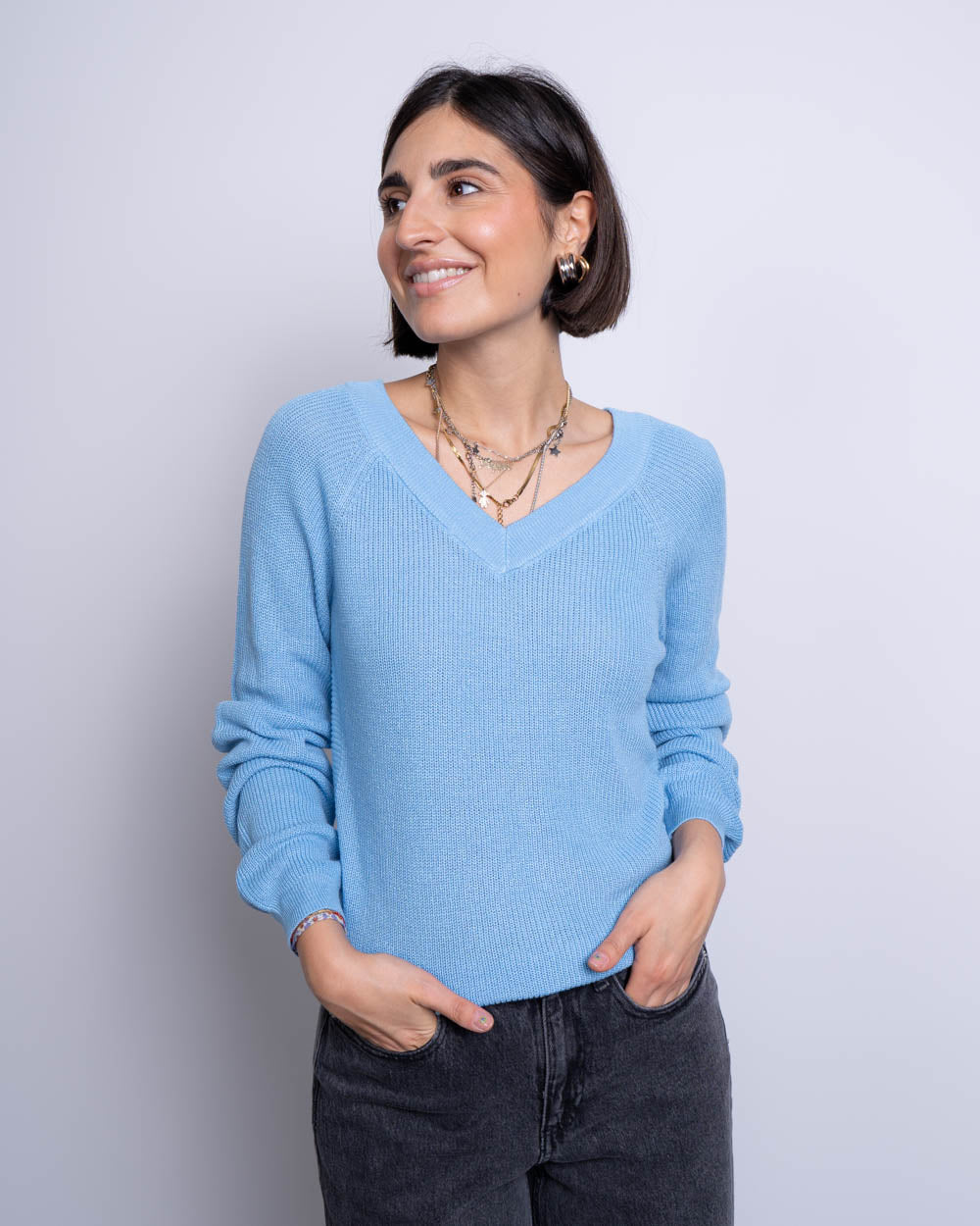 MAGLIONE LEXSUN DOUBLE CELESTE