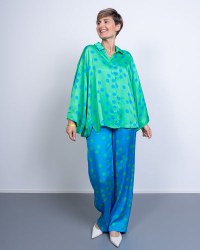 PANTALONE TINA POIS TURCHESE
