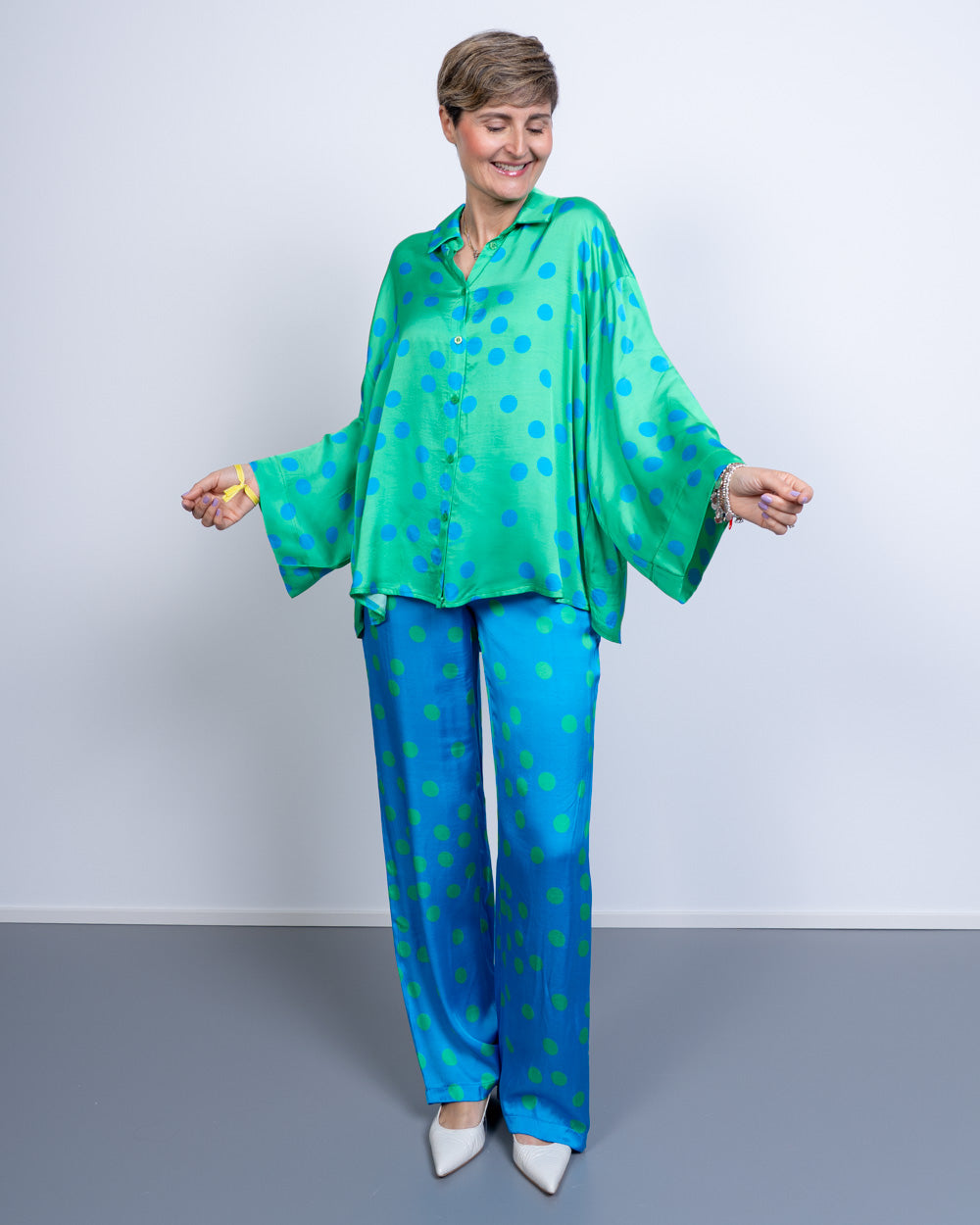 PANTALONE TINA POIS TURCHESE