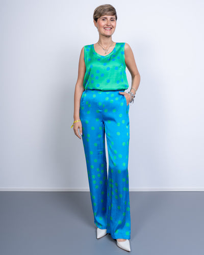 PANTALONE TINA POIS TURCHESE
