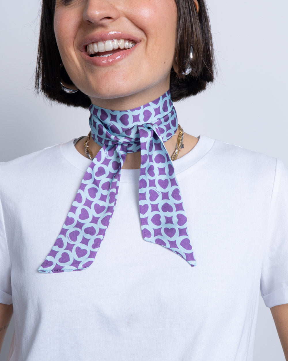 FOULARD RINO VIOLA/CELESTE