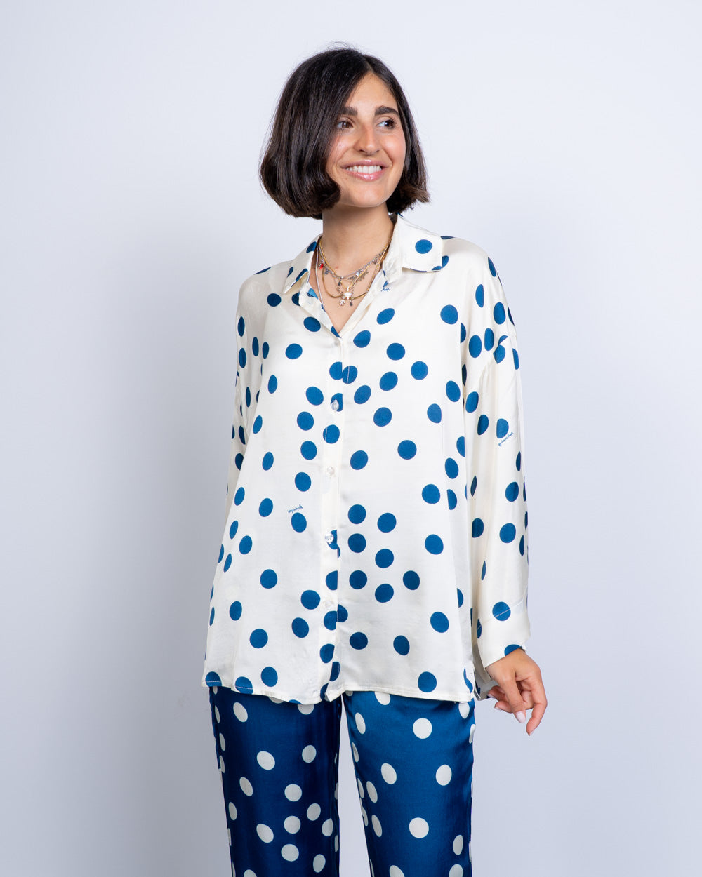 CAMICIA TAMARA POIS PANNA/BLU