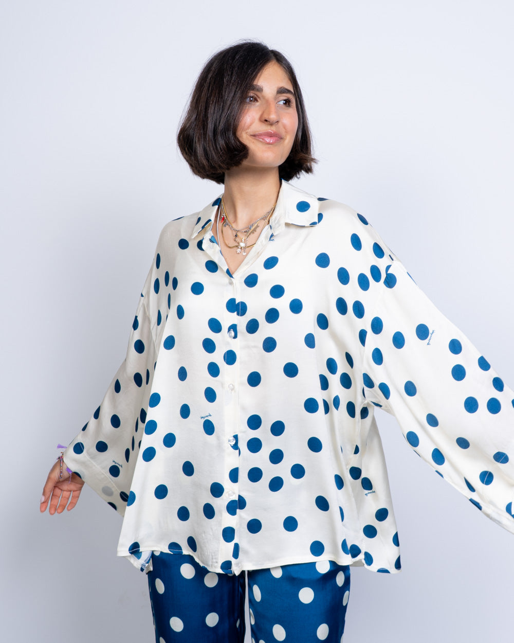 CAMICIA TAMARA POIS PANNA/BLU