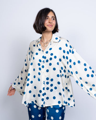 CAMICIA TAMARA POIS PANNA/BLU