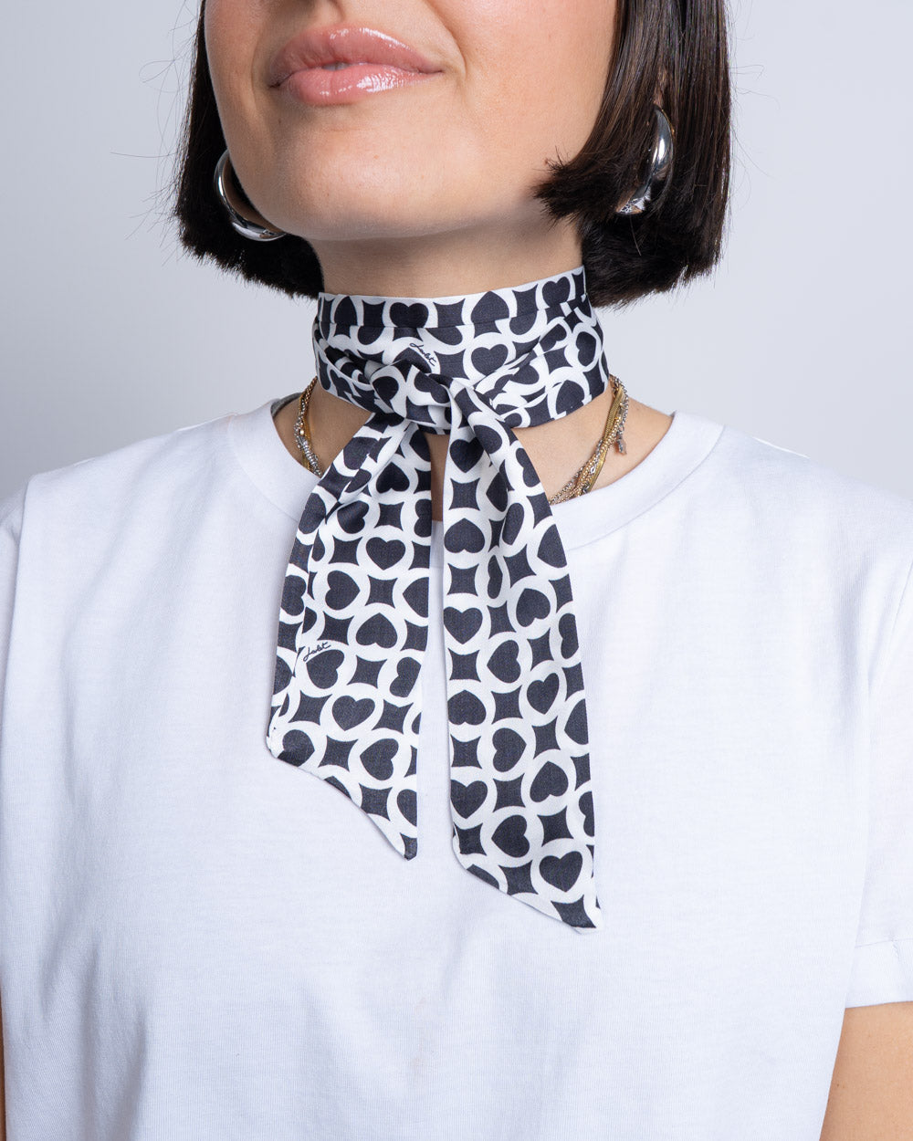 FOULARD RINO BIANCO/NERO