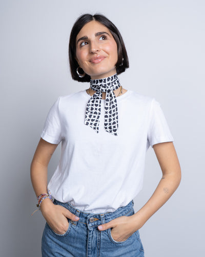 FOULARD RINO BIANCO/NERO