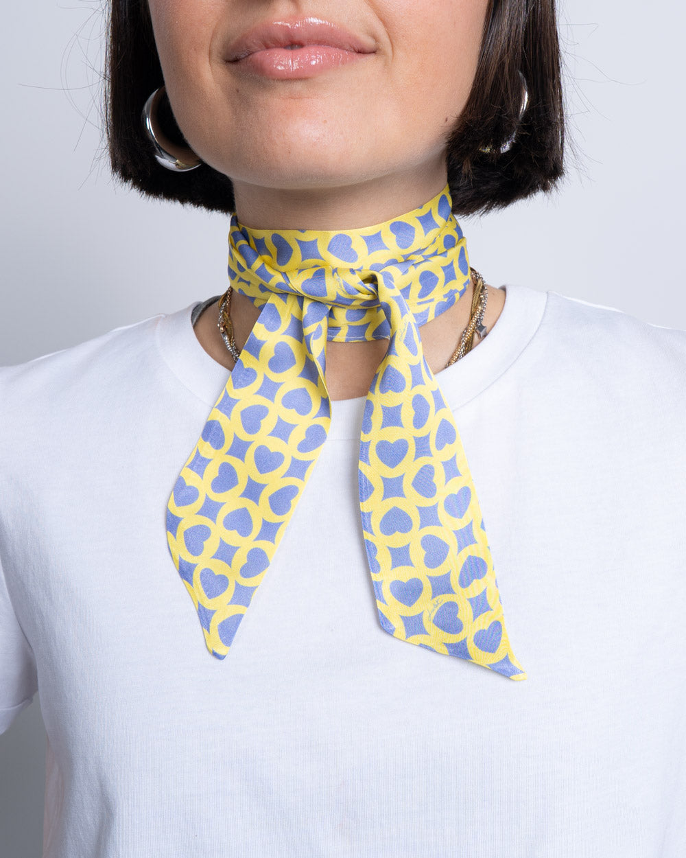 FOULARD RINO CELESTE/GIALLO
