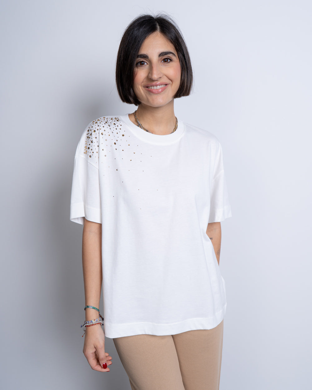 T-SHIRT TILDE PANNA/TOPAZIO