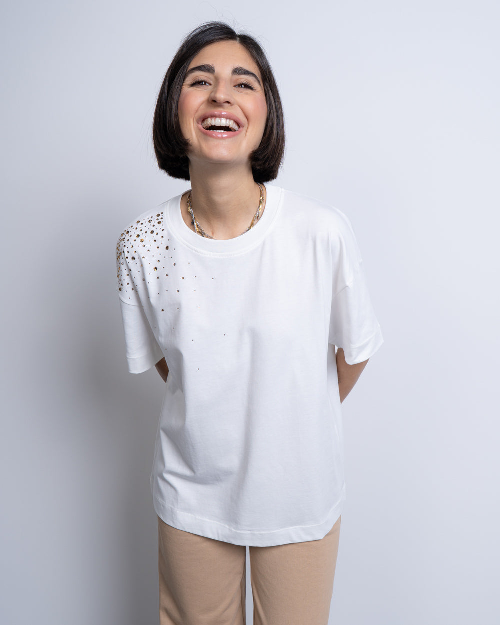 T-SHIRT TILDE PANNA/TOPAZIO