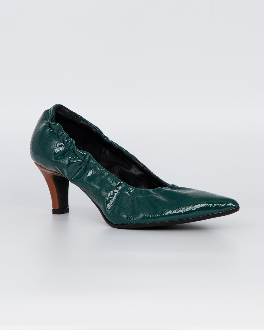 DECOLLETE LULU' 5 VERDE/CUOIO