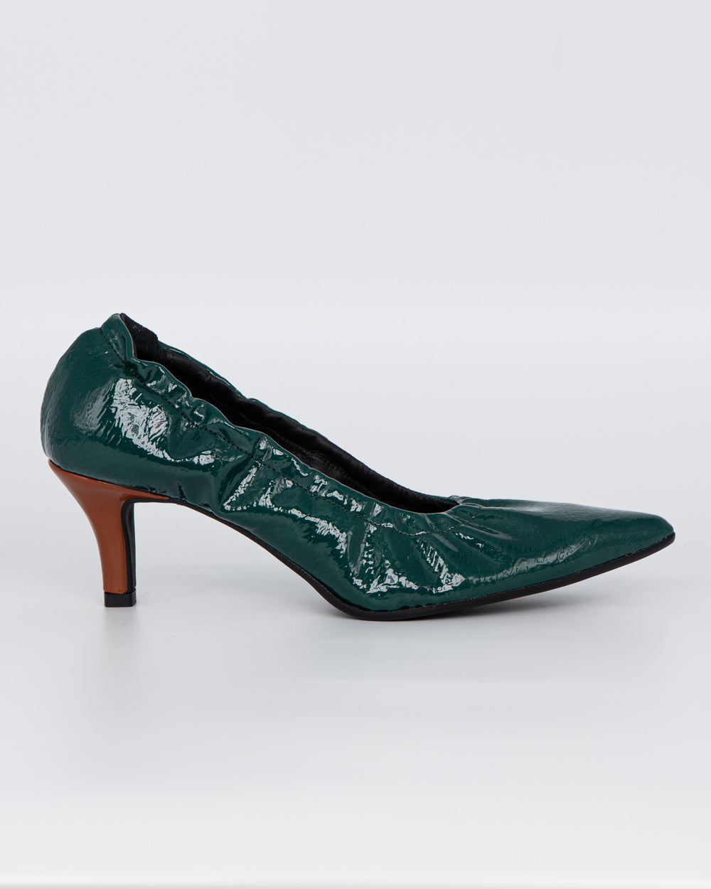 DECOLLETE LULU' 5 VERDE/CUOIO