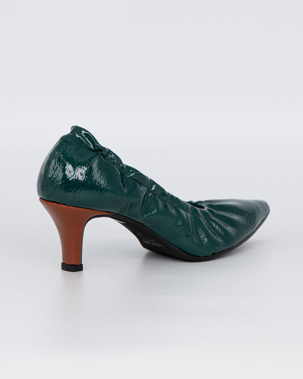 DECOLLETE LULU' 5 VERDE/CUOIO