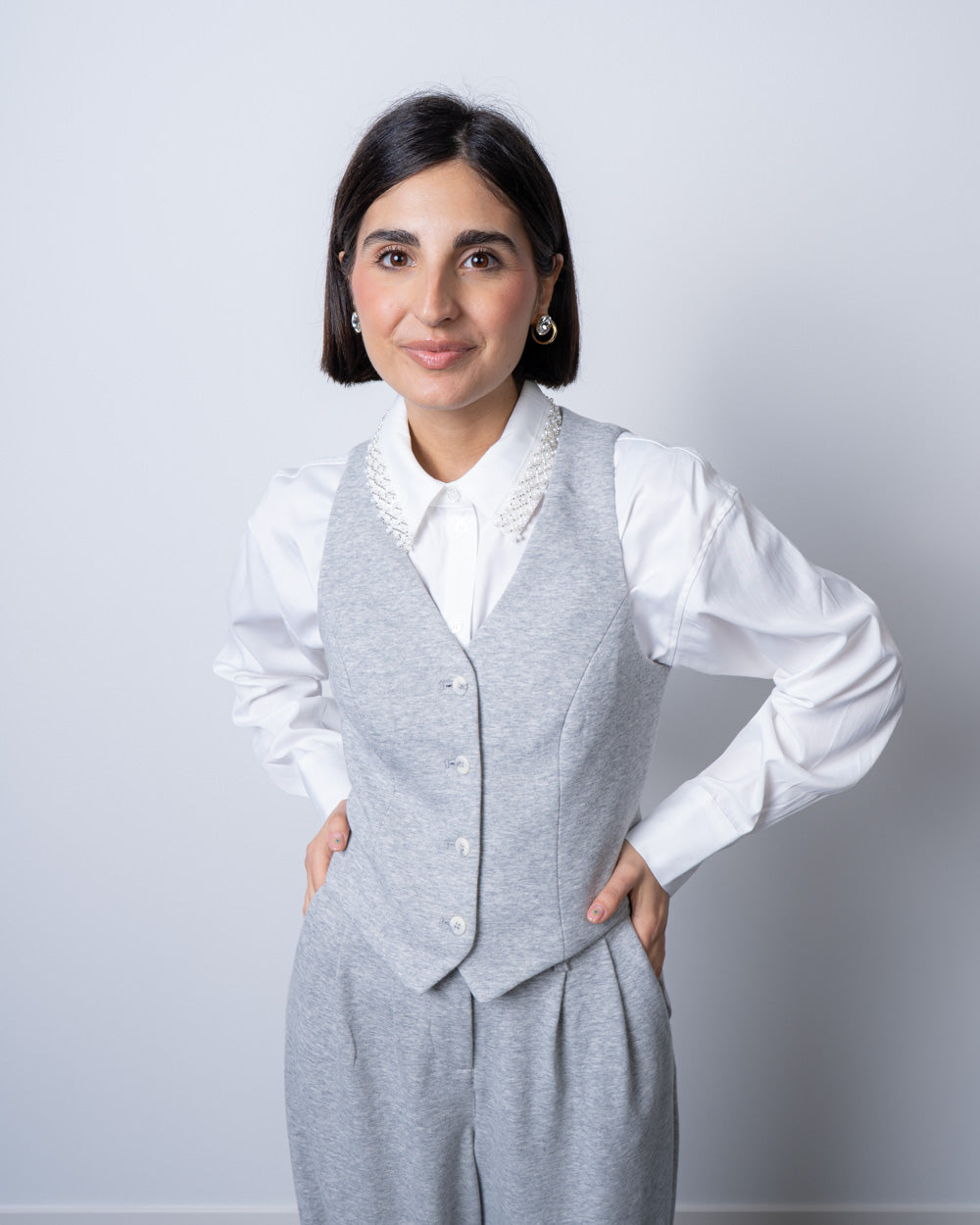 GILET SVEA GRIGIO CHIARO