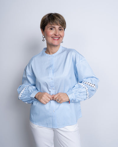 CAMICIA JANNI TAPE CELESTE