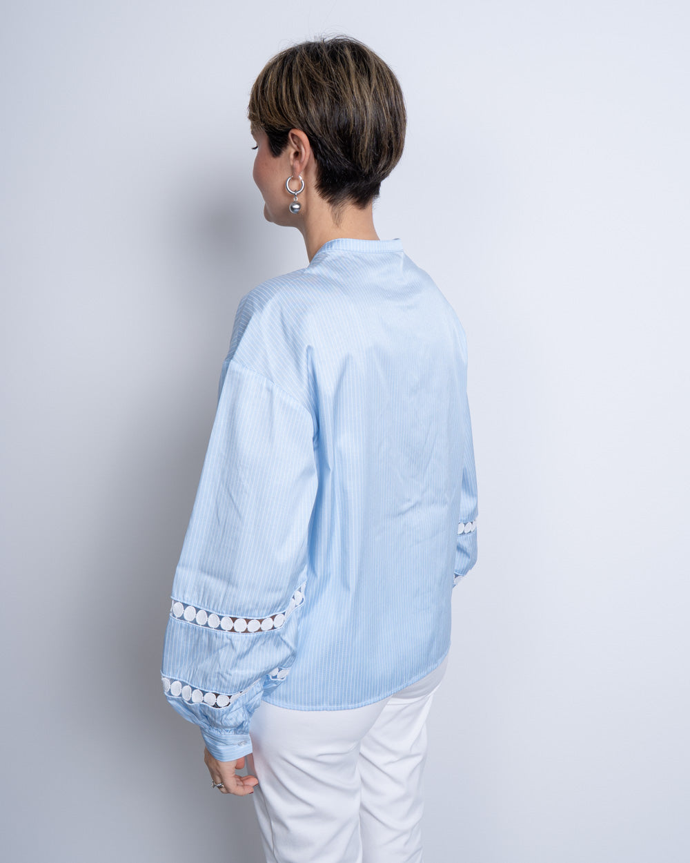 CAMICIA JANNI TAPE CELESTE