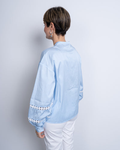 CAMICIA JANNI TAPE CELESTE
