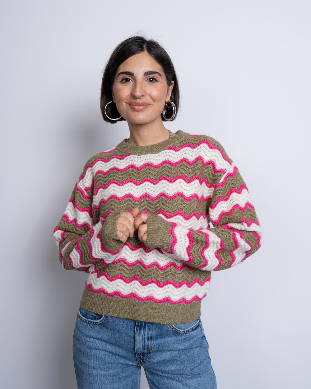 MAGLIONE TELMA VERDE/CORALLO