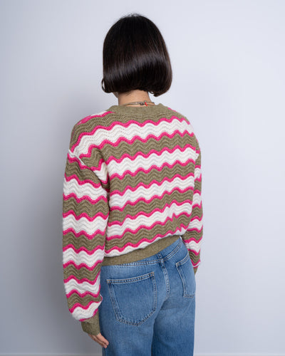 MAGLIONE TELMA VERDE/CORALLO