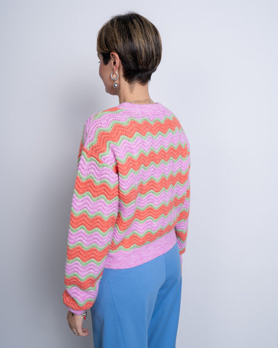 MAGLIONE TELMA ARANCIONE/FUCSIA