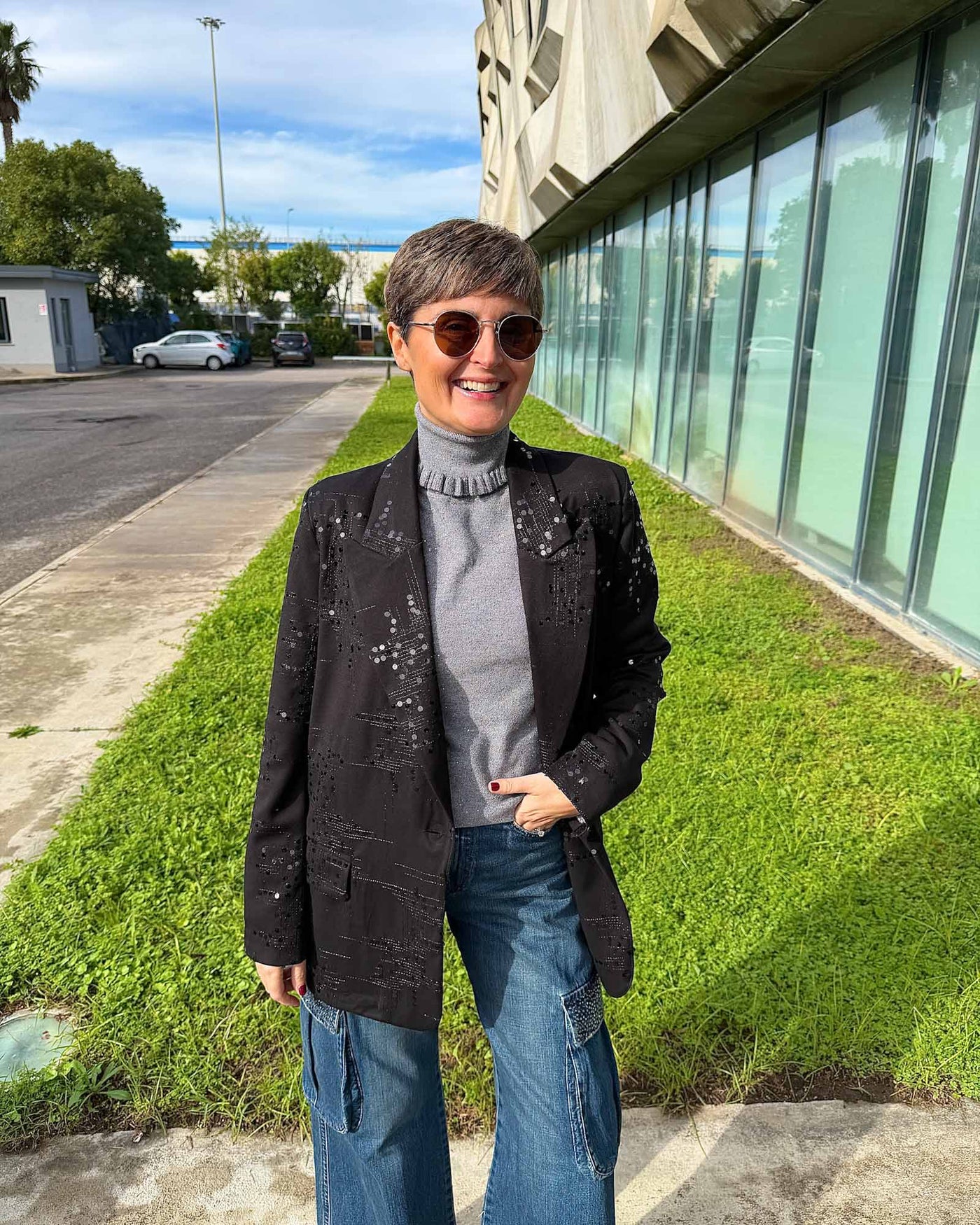 GIACCA SOLEY PAILLETTES NERO