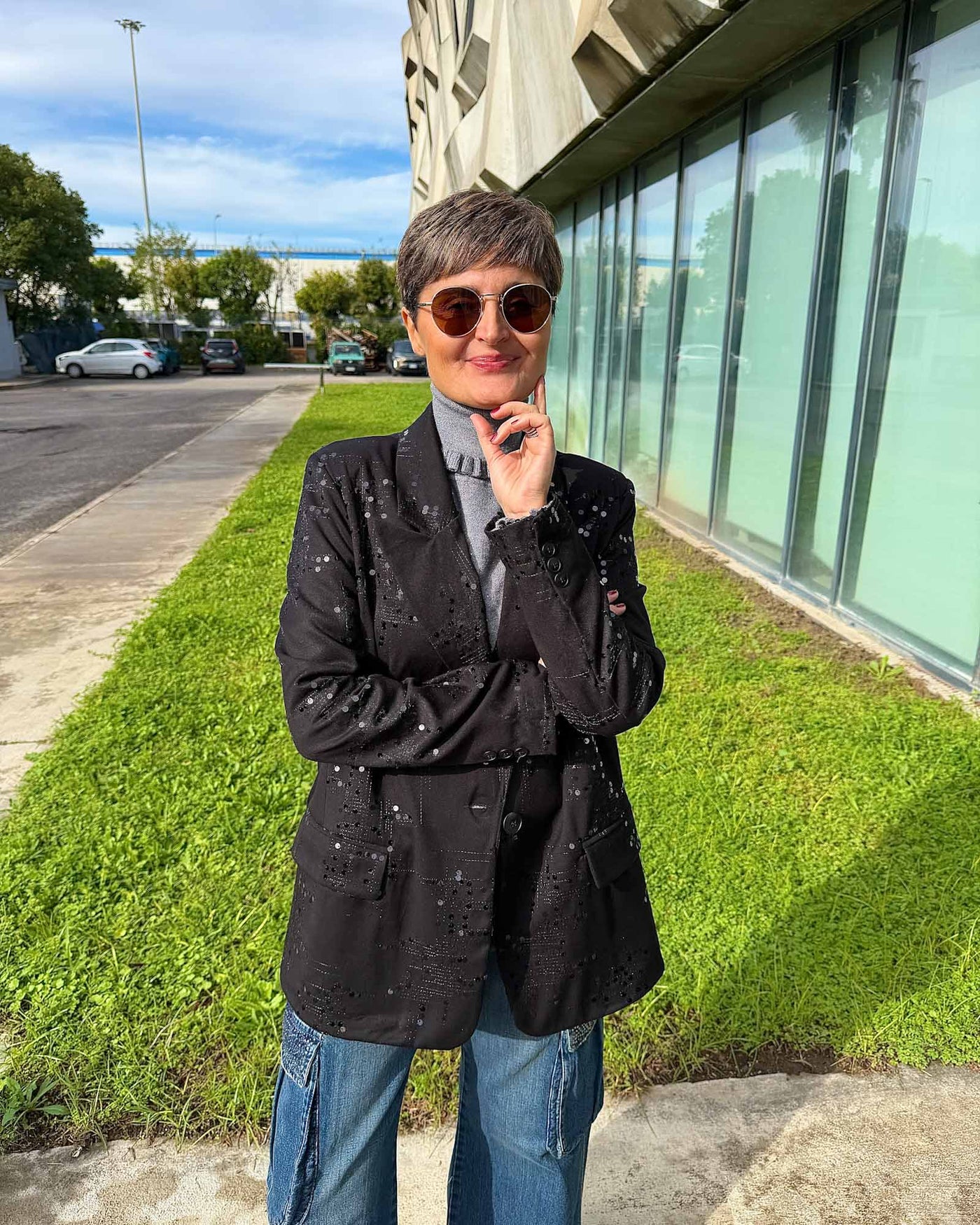 GIACCA SOLEY PAILLETTES NERO