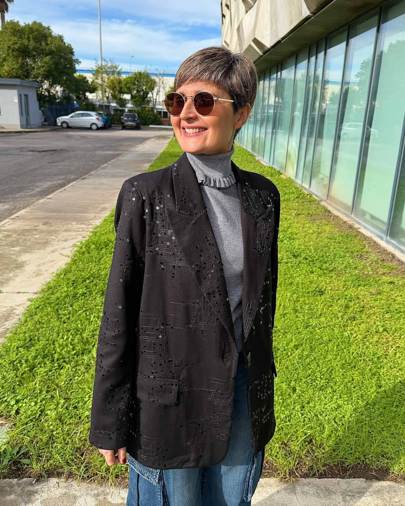 GIACCA SOLEY PAILLETTES NERO