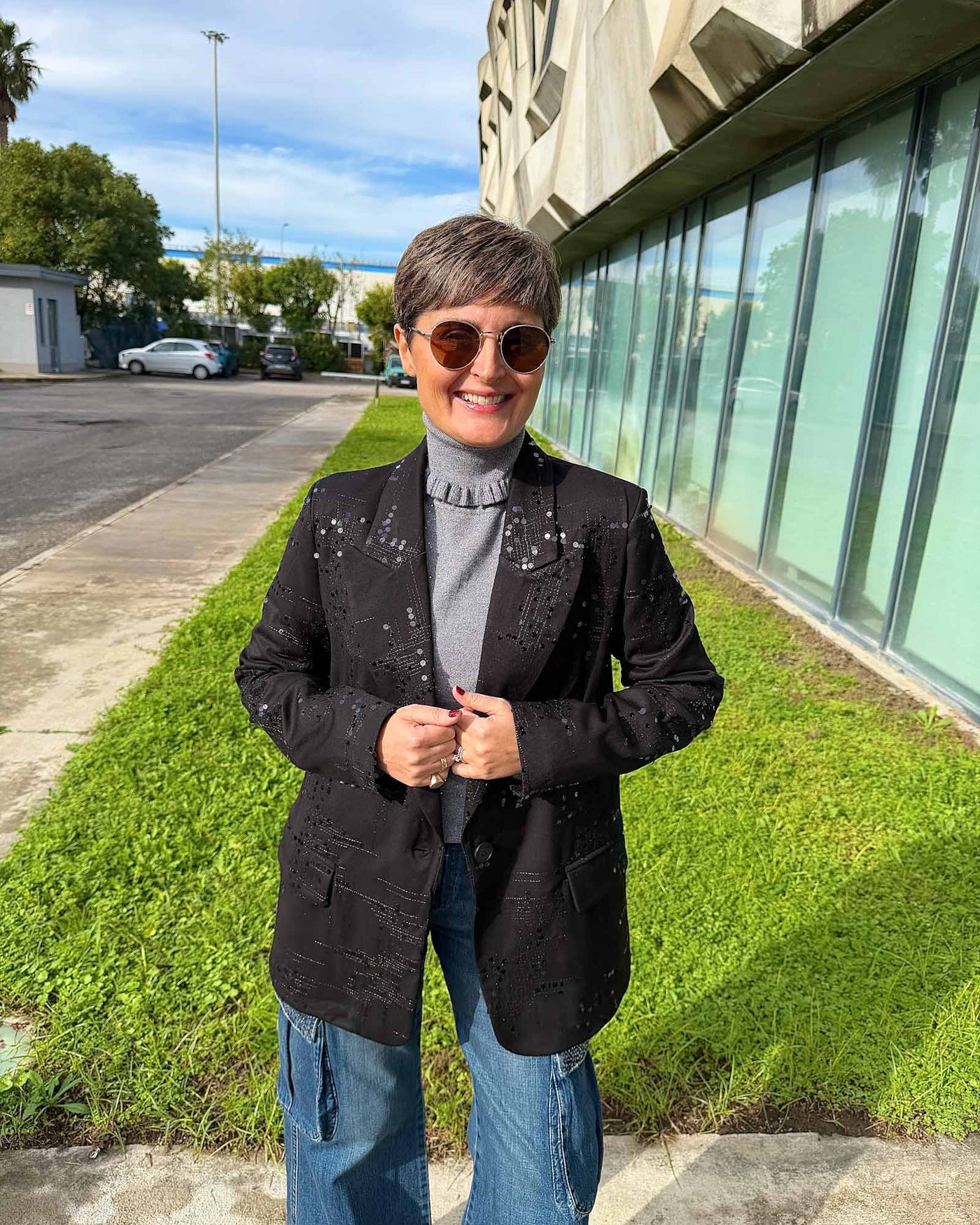 GIACCA SOLEY PAILLETTES NERO