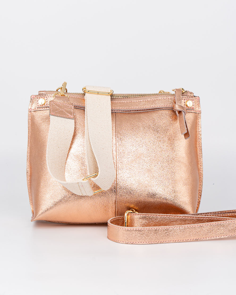 BORSA MINI SOFY METALIZZATA ROSÈ