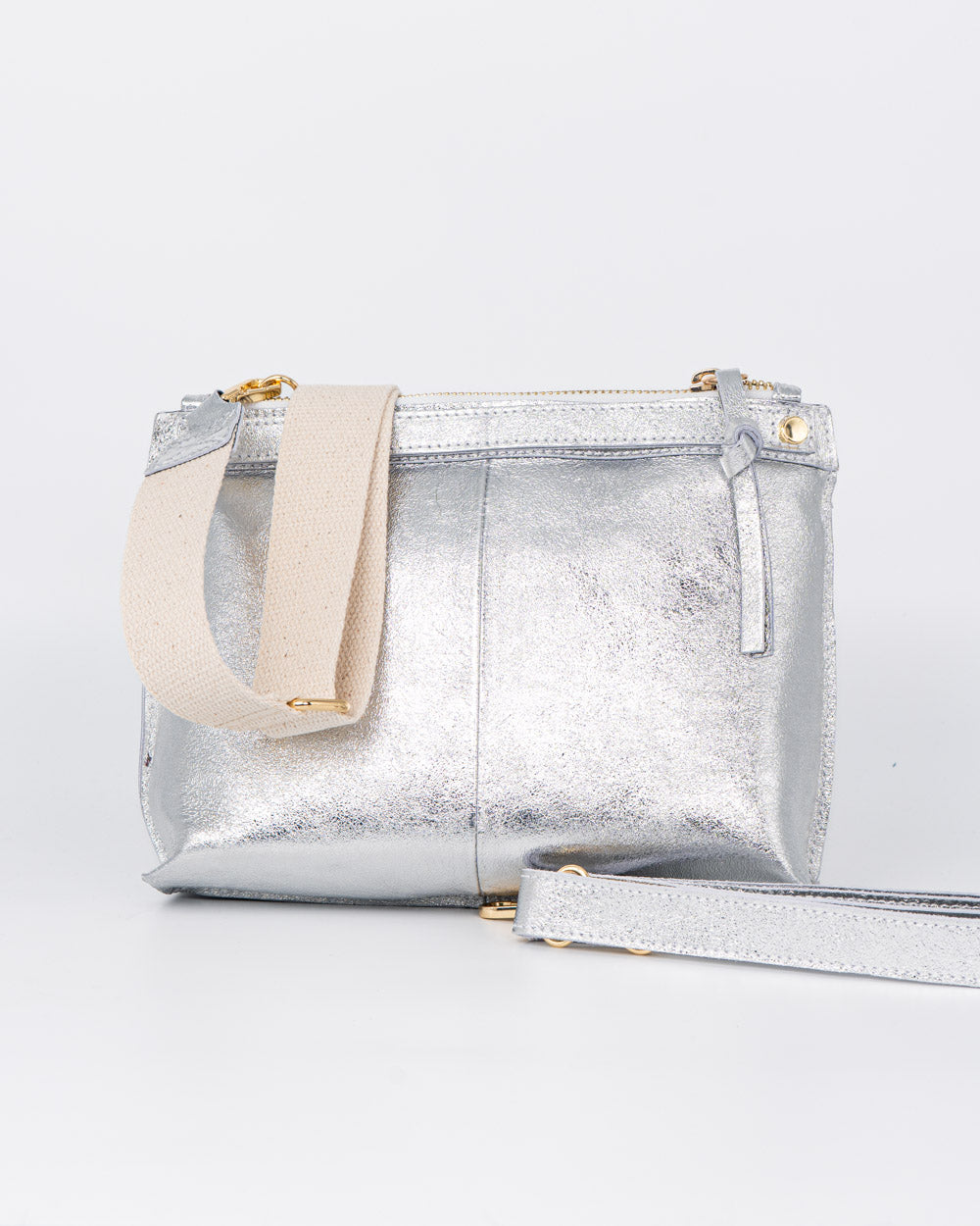 BORSA MINI SOFY METALIZZATA ARGENTO