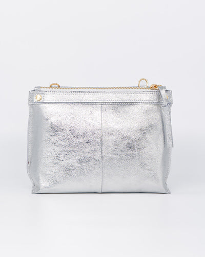 BORSA MINI SOFY METALIZZATA ARGENTO