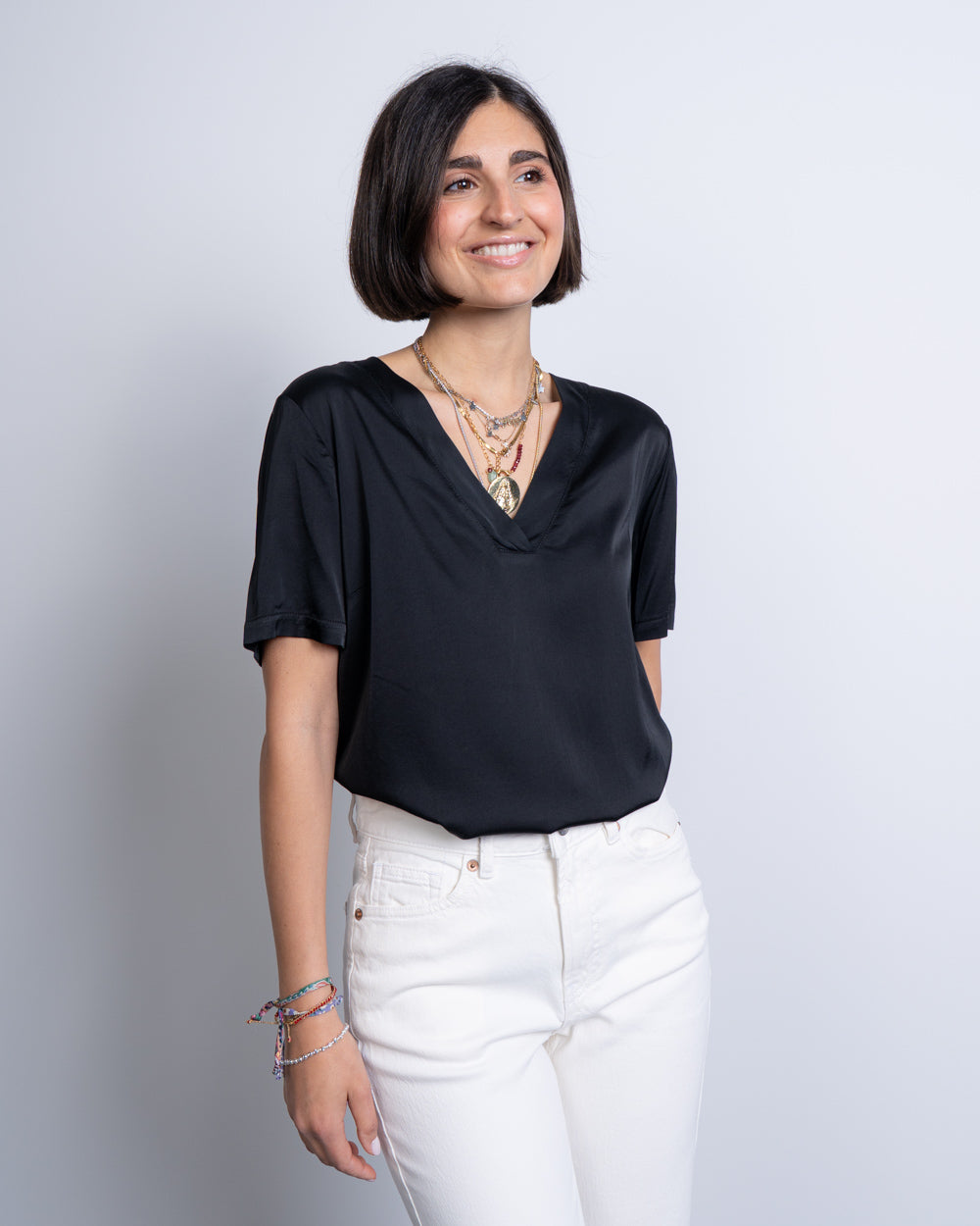 BLUSA PALMA NERO