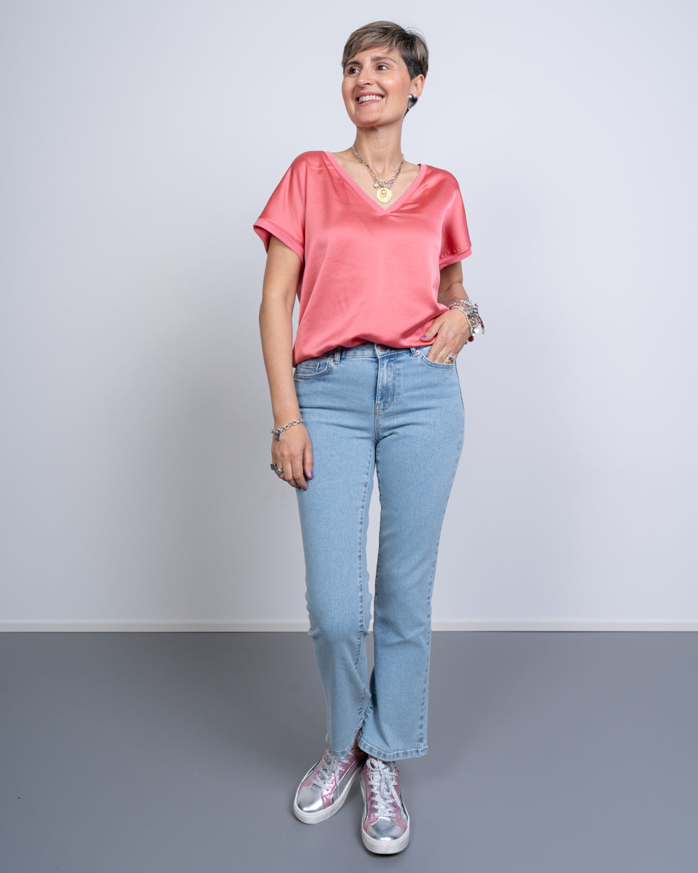 JEANS SHEILA KICK DENIM CHIARO