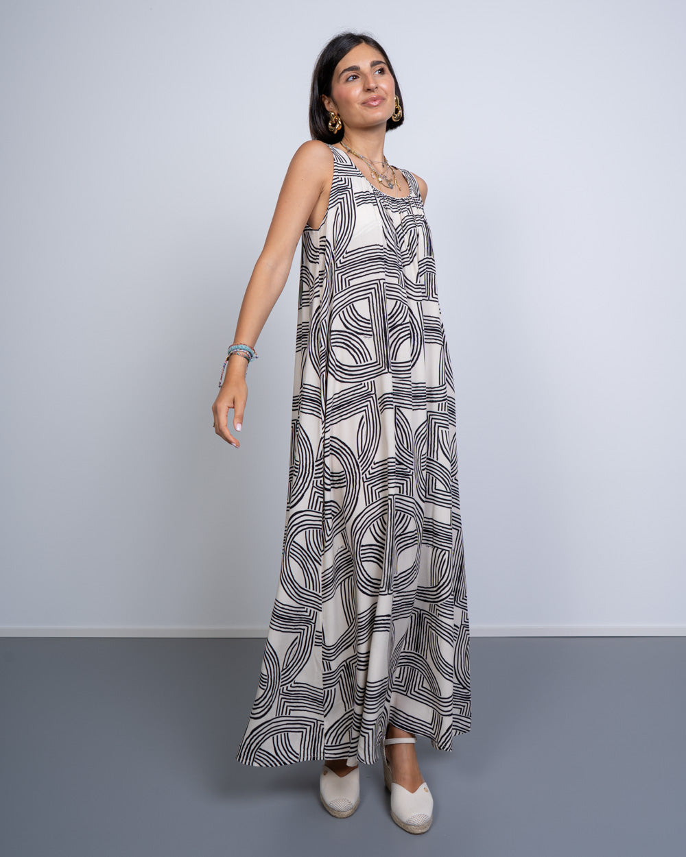 VESTITO RINA GEO BICOLOR