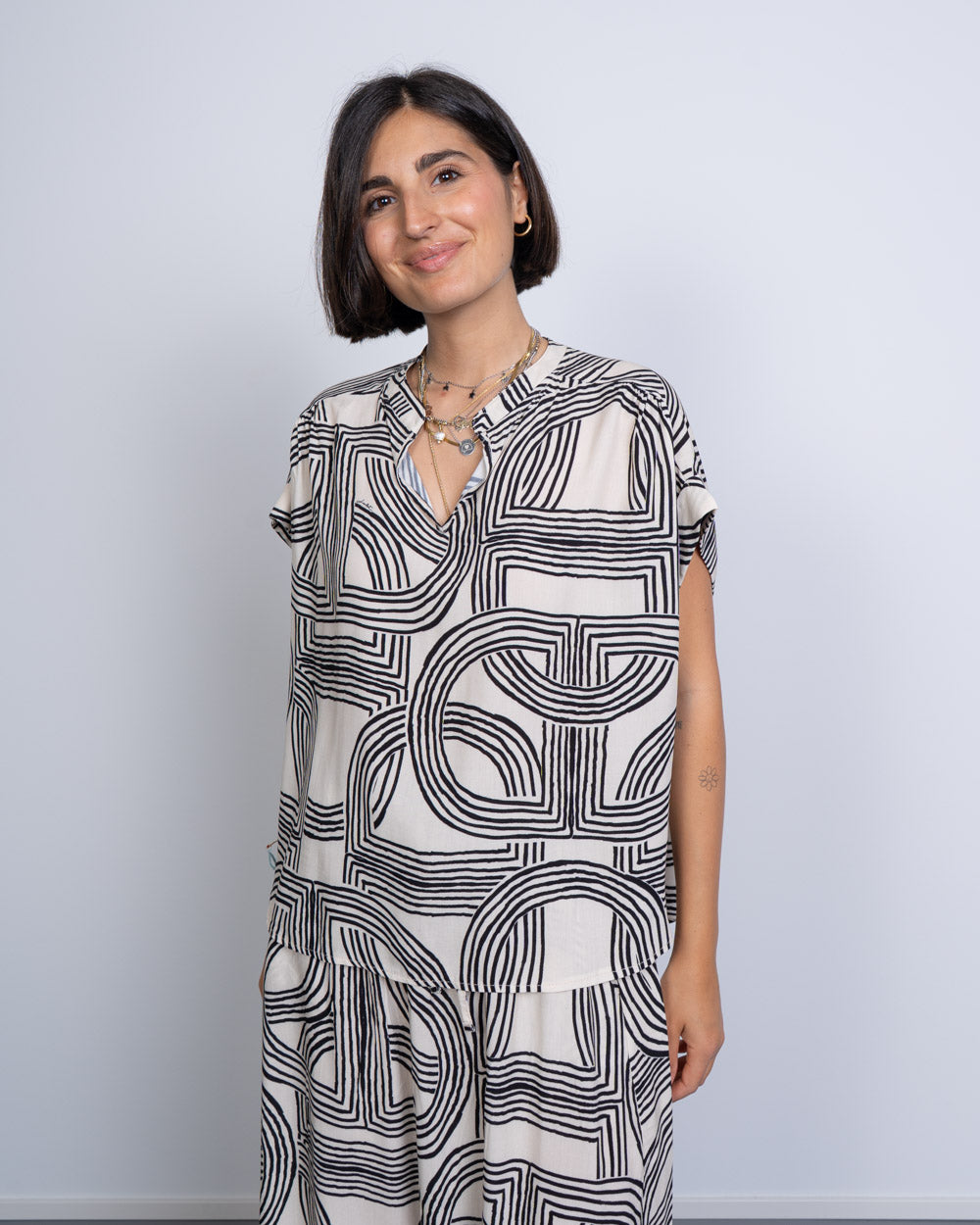 BLUSA RAUL GEO BICOLOR