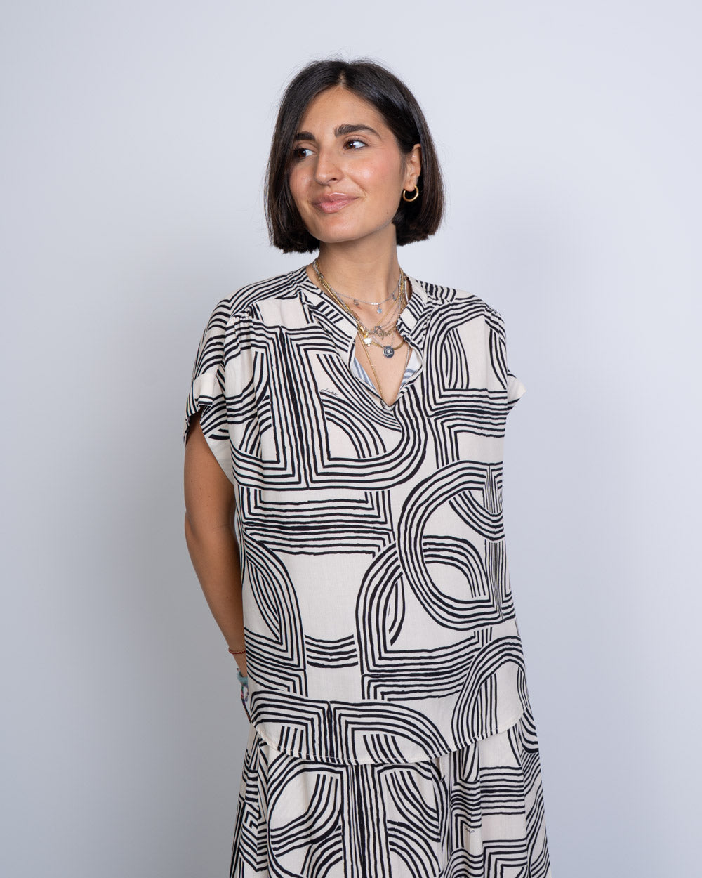 BLUSA RAUL GEO BICOLOR